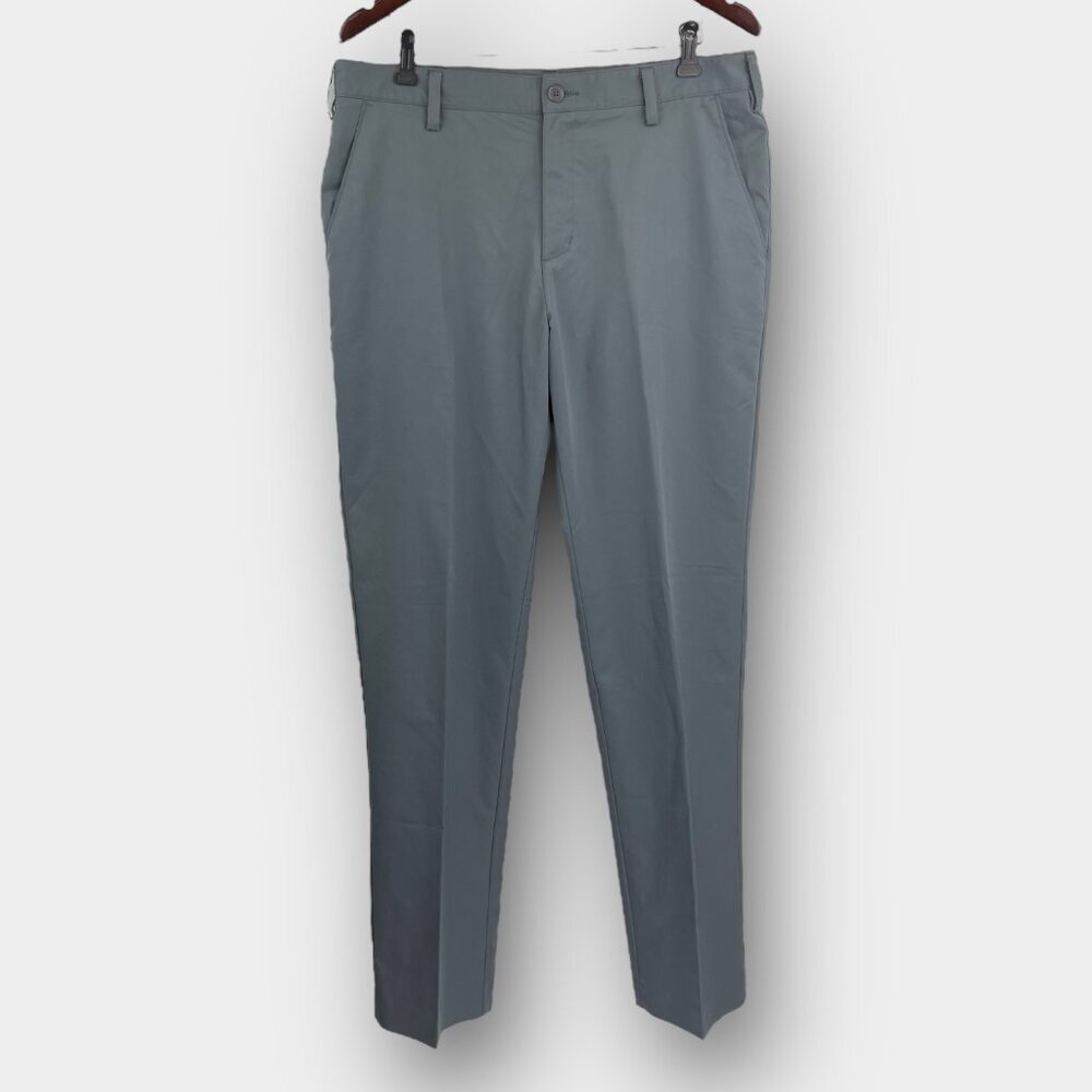 Adidas Men's‎ Climalite Golf Pants 34x34 Vista Grey Flat Front Straight Leg Zip